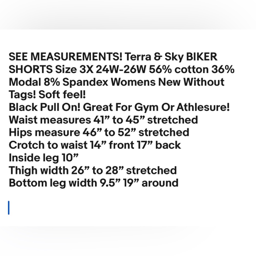 TERRA & SKY Biker Shorts Size 3X 24W-26W Polyester Spandex Pull On Womens NWOT - Picture 7 of 7